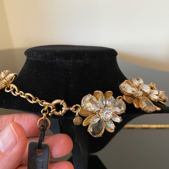 NWT luxe party authentic classic J. Crew flower bomb crystal statement necklace - Picture 8 of 17
